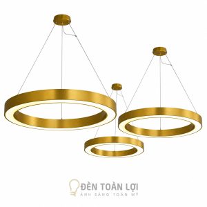 Đèn thả 3 vòng tròn xi vàng hiện đại THCN 211