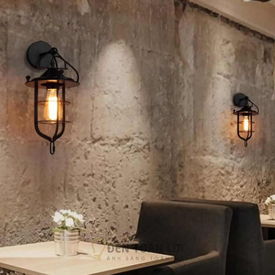 Đèn vách cổ điển trang tường quán cafe, quán ăn
