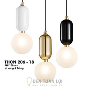 Đèn thả đơn khối cầu thủy tinh sữa xi vàng hoặc Trắng