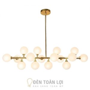 Đèn thả: Mẫu đèn thả chao thủy tinh xi vàng / xi đen THCN 190 trang trí