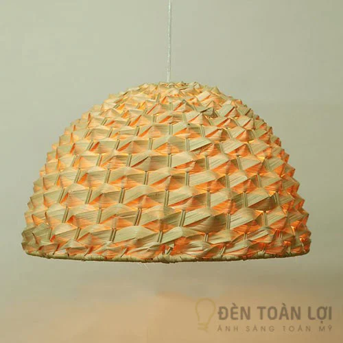 đèn mây tre kiểu lồng bàn họa tiết Gòn Sóng