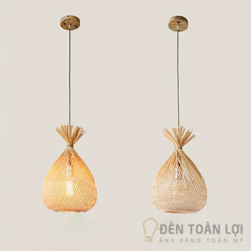 Đèn Mây Tre Trang Trí Hình Củ Tỏi