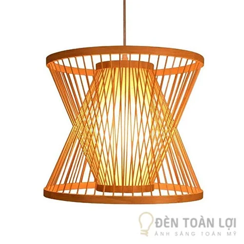 Đèn mây tre trang trí vintage thả trần