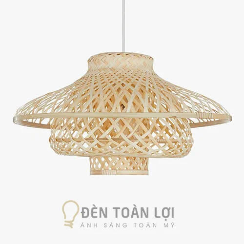 Đèn mây tre hình cây nam thả trần