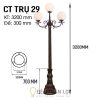 Đèn Trụ: Mẫu đèn cột trụ 4 bóng cầu trang trí khuôn viên khách sạn