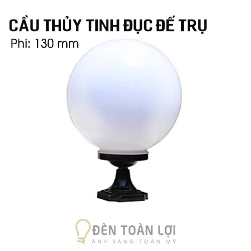 Đèn trụ công màu đen trụ cầu thủy tinh đúc đế trụ