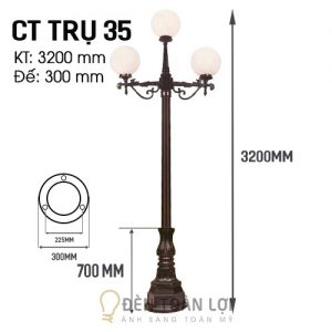Đèn trụ cầu 4 bóng trang trí biệt thự