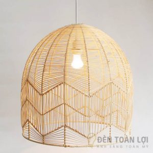 Đèn mây tre kiểu đan tự do thích hợp trang trí quán cafe, trà sữa, resort (1)