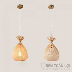 Đèn mây tre trang trí hình củ tỏi – Phong cách mộc mạc, độc đáo