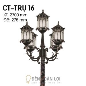 Đèn Trụ: Mẫu đèn cột trụ 5 bóng trang trí sân vườn TPHCM