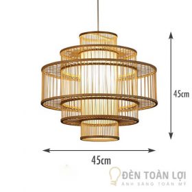 Đèn lồng tre thủ công hình trụ 3 tầng trang trí nhà hàng (1)