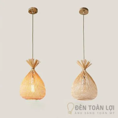 Đèn mây tre trang trí hình củ tỏi – Phong cách mộc mạc, độc đáo