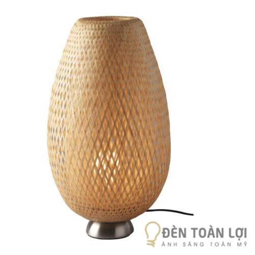 Đèn mây tre đan để bàn 2 lớp
