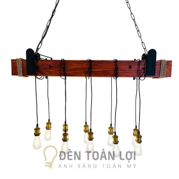 Đèn thả mẫu đen thả cây gỗ 10 đuôi