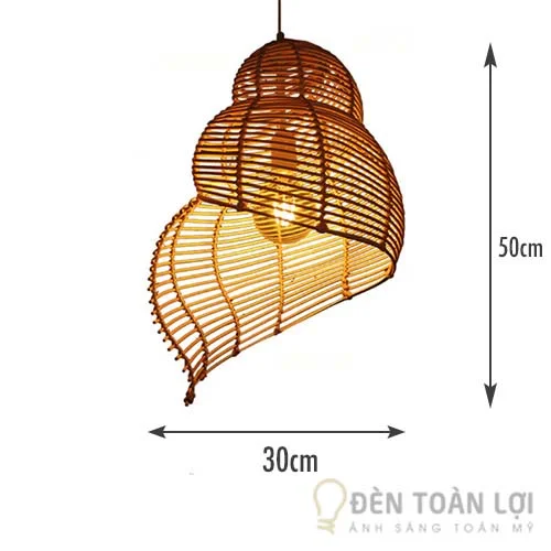 Đèn Mây Tre Hình Vỏ Ốc