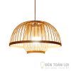 Đèn mây tre đan nửa cầu trang trí quán cafe, nhà hàng