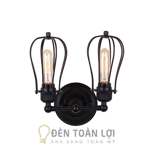 đèn gắn tường rổ sắt 2 quả lê giá rẻ