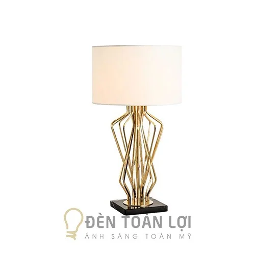 Đèn ngủ để bàn cao cấp có chao trắng và đèn DB43
