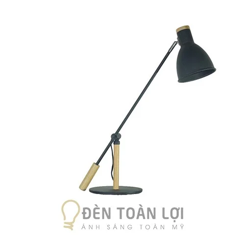 Đèn ngủ màu đen hiện đại chân ống gỗ DB14
