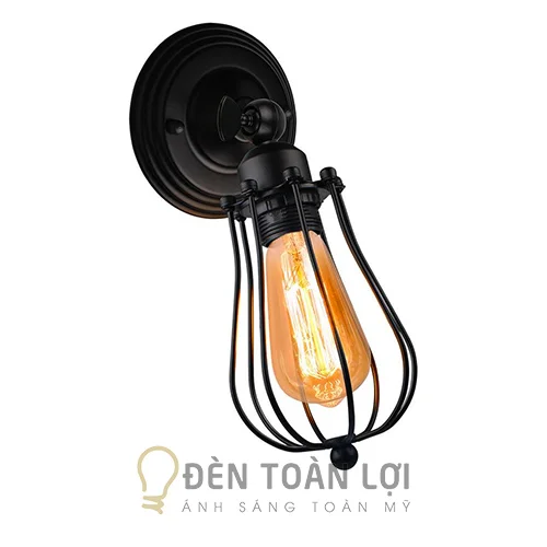 Đèn gắn tường rổ sắt sơn tĩnh điện hình quả lê