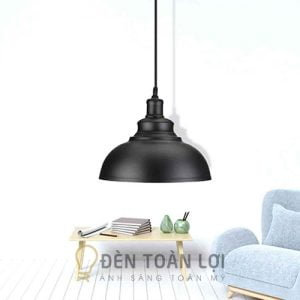 Đèn thả trang trí chao sắt đen, lòng trắng sơn tĩnh điện phong cách Châu Âu