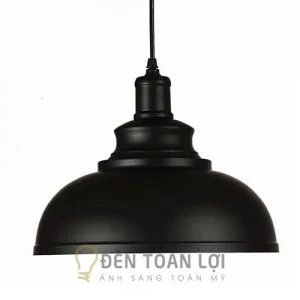 Đèn thả trang trí chao sắt đen, lòng trắng sơn tĩnh điện phong cách Châu Âu