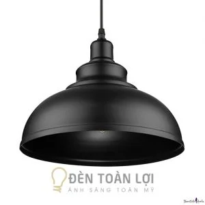 Đèn thả trang trí chao sắt đen, lòng trắng sơn tĩnh điện phong cách Châu Âu
