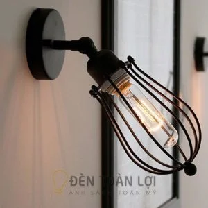 Đèn gắn tường rọ sắt sơn tĩnh điện hình quả lê
