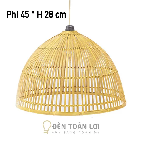 Đèn Nón Tre Trang Trí Nhà Hàng Truyền Thống Phi 45cm
