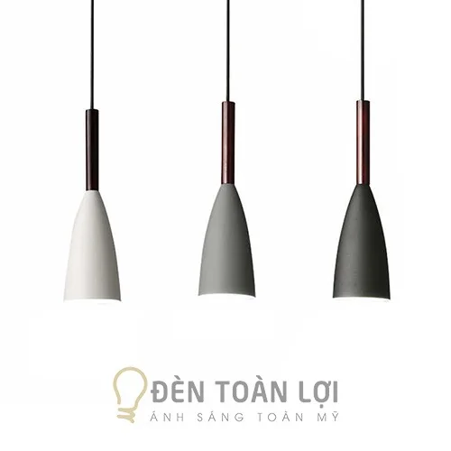 Đèn thả mẫu đen đế gỗ trang trí bàn ăn nhỏ