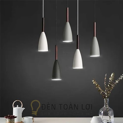 Đèn Thả: Mẫu đèn thả đui gỗ trang trí bàn ăn nhỏ nhắn dễ thương