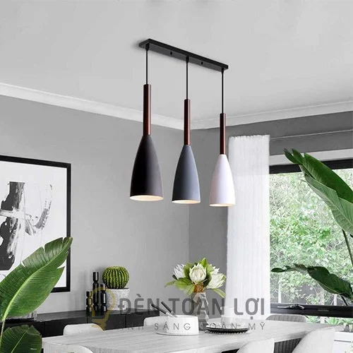 Đèn Thả: Mẫu đèn thả đui gỗ trang trí bàn ăn nhỏ nhắn dễ thương