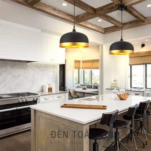 Đèn thả chao sắt sơn tĩnh điện lòng vàng viền vàng cực đẹp