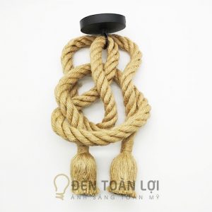 Đèn thả dây thừng đôi thắt nút có tua
