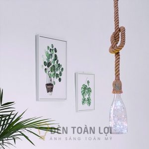 Đèn thả: Mẫu đèn thả dây thừng đơn trang trí không gian vintage