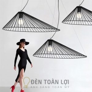 Đèn Thả: Mẫu đèn thả sắt nghệ thuật hình nón rộng trang trí