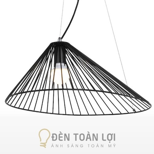 Đèn Thả: Mẫu đèn thả sắt nghệ thuật hình nón rộng trang trí