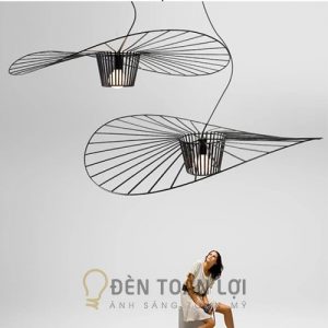 Đèn Thả: Mẫu đèn thả sắt nghệ thuật như cái mũ rộng vành