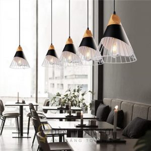 Đèn Thả: Mẫu đèn thả đui gỗ trang trí bàn ăn cực đẹp THCN 38