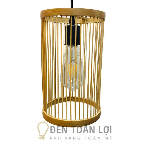 Đèn mây tre hình trụ đứng trang trí spa, trung tâm thẩm mỹ