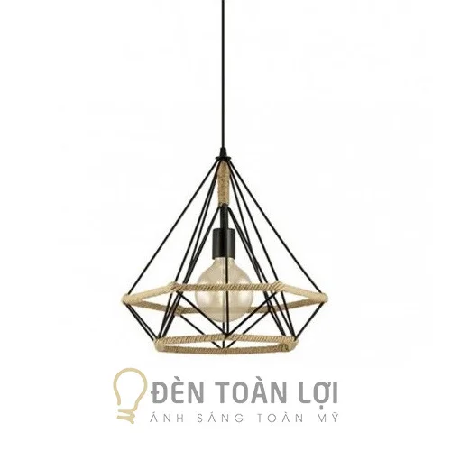 Đèn Thả: Mẫu đèn thả kim cương quấn dây thừng Vintage 222