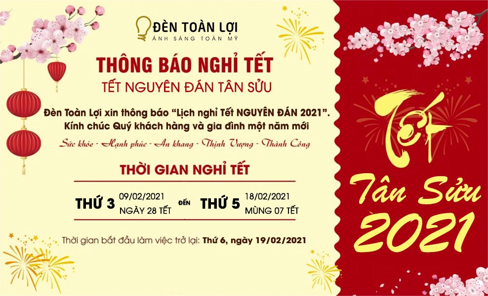 Lịch nghỉ Tết 2021 Tân Sửu