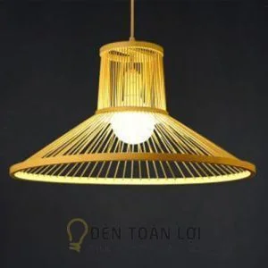 Đèn mây tre thả bàn ăn hình chụp đèn cho bữa ăn ấm áp