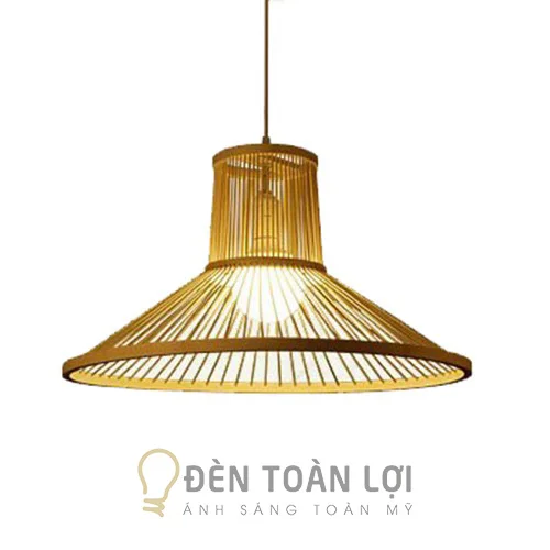 Đèn mây tre thả bàn ăn hình chụp đèn cho bữa ăn ấm áp1