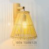 Đèn mây tre vách hình nơm cá decor nhà hàng truyền thống