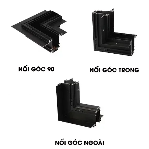 Nối góc thanh ray nam châm âm trần góc 90 độ