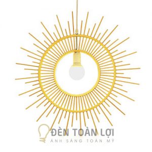 Đèn mây tre hình ông mặt trời trang trí quán sân vườn