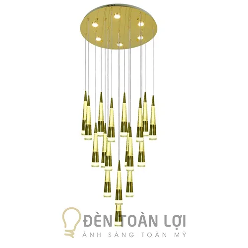Đèn thả màu đen thông tầng kiểu sao băng 18 bóng THD08-18
