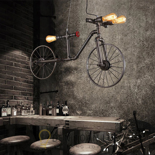 Đèn Thả: Mẫu đèn thả trang trí quán cafe hình cây xe đạp