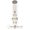 Mẫu đèn chùm thủy tinh 30 bóng trang trí cầu thang TH 8070